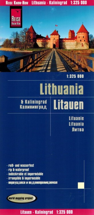 Litwa i Obwód Kaliningradzki 1:325 000. Wodoodporna mapa samochodowo-turystyczna wydawnictwa Reise Know-How. Okładka