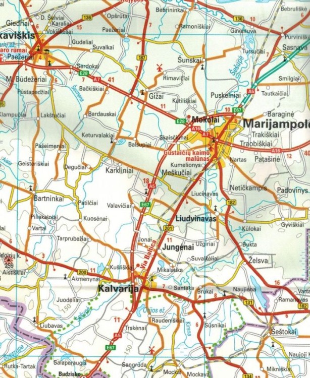Litwa i Obwód Kaliningradzki 1:325 000. Wodoodporna mapa samochodowo-turystyczna wydawnictwa Reise Know-How. Fragment 2