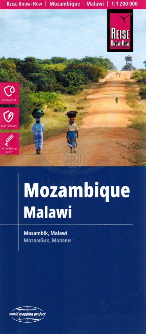 Mozambik i Malawi 1:1 200 000. Wodoodporna mapa samochodowo-turystyczna. Reise Know-How