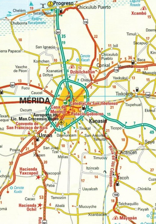Jukatan 1:650 000. Wodoodporna mapa samochodowo-turystyczna wydawnictwa Reise Know-How. Fragment 1