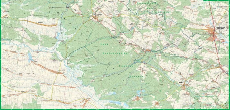 Roztocze Środkowe 1:50 000. Puszcza Solska. Laminowana mapa turystyczna wydawnictwa ExpressMap.  Strona 2
