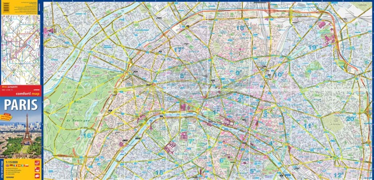 Paryż 1:15 000. Laminowana mapa / Plan miasta wydawnictwa ExpressMap.. Strona 1