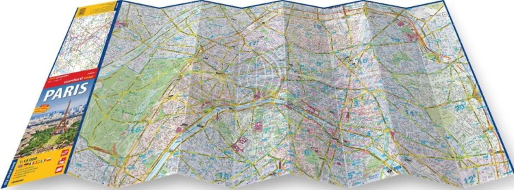 Paryż 1:15 000. Laminowana mapa / Plan miasta wydawnictwa ExpressMap. Składanie mapy