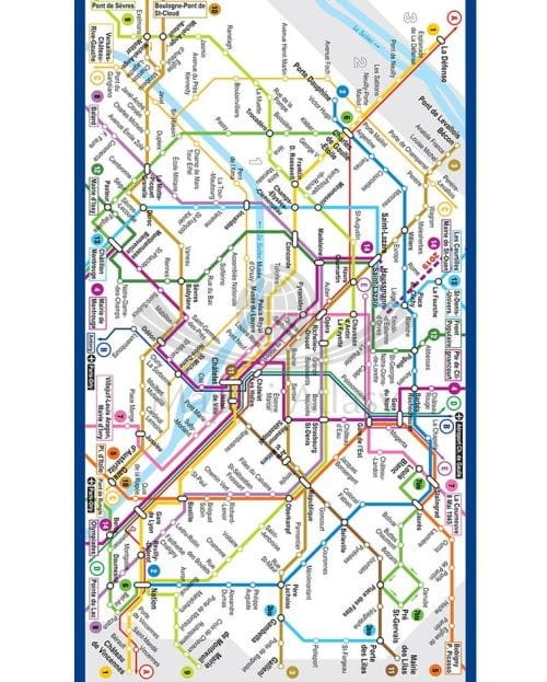 Paryż 1:15 000. Laminowana mapa / Plan miasta wydawnictwa ExpressMap. Schemat metra