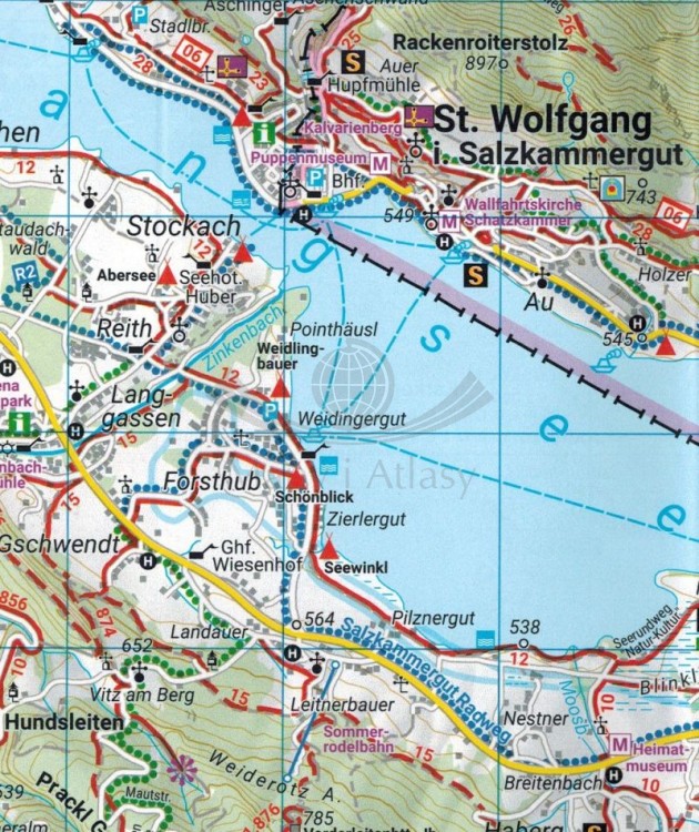 Bad Ischl, Wolfgangsee, Hinter, Altausseer See 1:30 000. Mapa samochodowo-turystyczna wydawnictwa Freytag & Berndt. Fragment 1