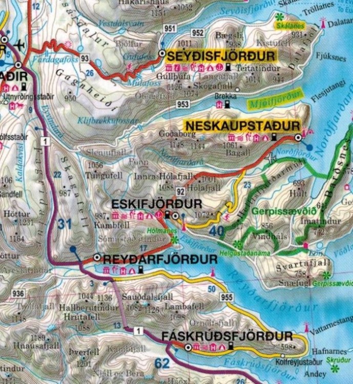 Islandia 1:500 000. Laminowana mapa samochodowo-turystyczna wydawnictwa TerraQuest. Fragment 1
