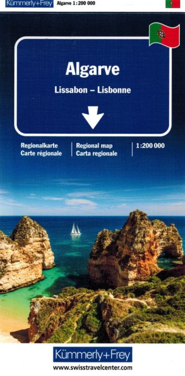 Algarve 1:200 000, Lisbona. Mapa samochodowa wydawnictwa Kümmerly+Frey. Okładka