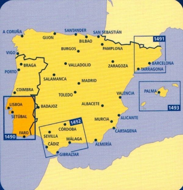 Algarve 1:200 000, Lisbona. Mapa samochodowa wydawnictwa Kümmerly+Frey. Zasięg