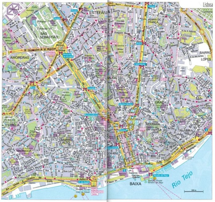 Algarve 1:200 000, Lisbona. Mapa samochodowa wydawnictwa Kümmerly+Frey. Informator - przykładowa stronna