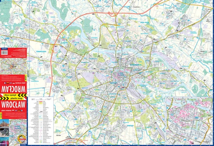Wrocław 1:22 500. Foliowana mapa / Plan miasta wydawnictwa ExpressMap. Strona pierwsza