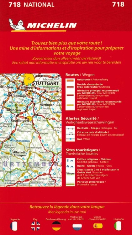 Niemcy. Mapa samochodowa 718 wydawnictwa Michelin. Okładka tył