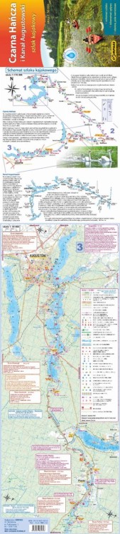 Czarna Hańcza i kanał Augustowski 1:50 000. Wodoodporna mapa kajakowa wydawnictwa Compass. Strona 1