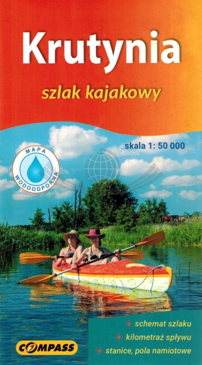 Krutynia 1:50 000. Wodoodporna mapa kajakowa wydawnictwa Compass. Okładka