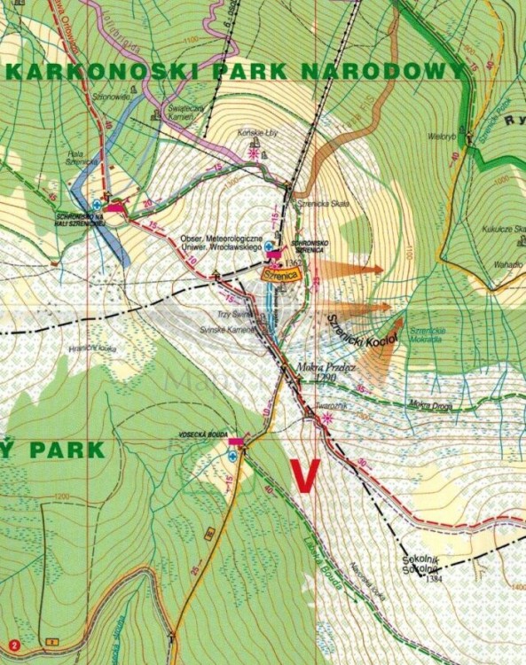 Karkonosze i Góry Izerskie 1:25 000. Mapa rowerowa wydawnictwa Libra. Fragment 2