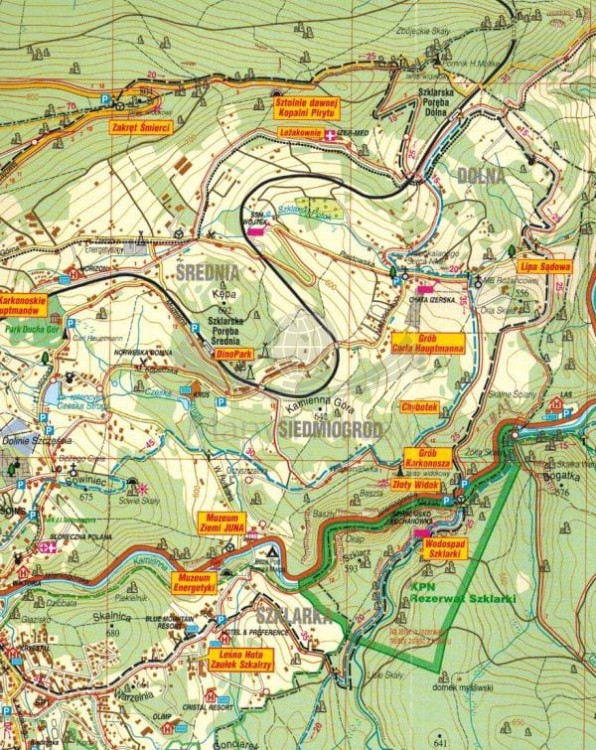 Polskie Karkonosze i Góry Izerskie 1:25 000. Mapa turystyczna wydawnictwa Libra. Fragment 2