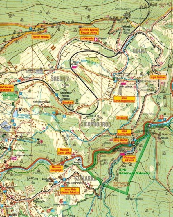 Polskie Karkonosze i Góry Izerskie 1:25 000. Mapa turystyczna wydawnictwa Libra. Fragment 2
