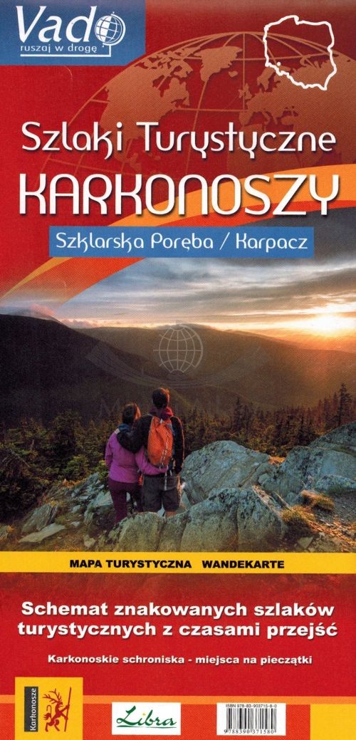 Karkonosze / Szlaki turystyczne Karkonoszy. Mapa turystyczna. Libra