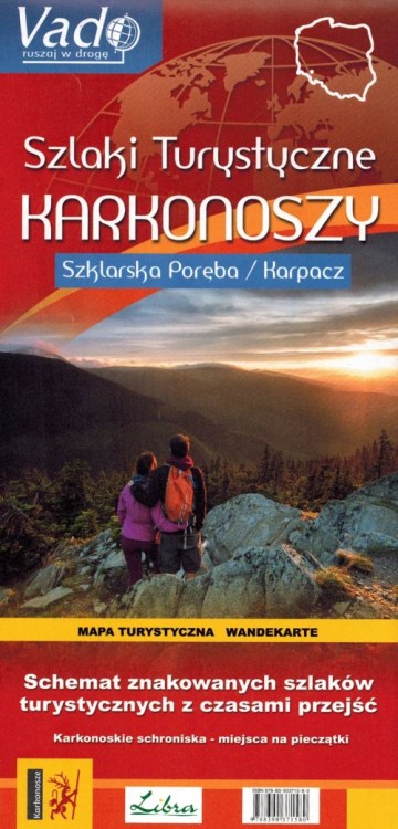 Szlaki turystyczne Karkonoszy. Mapa turystyczna wydawnictwa Libra. Okładka