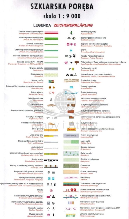 Szklarska Poręba i okolice 1:9 000 / 1:25 000. Mapa turystyczna wydawnictwa Libra. Legenda