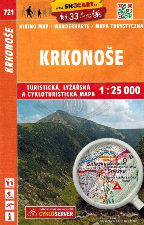 Karkonosze 1:25 000. Mapa turystyczna 721 wydawnictwa Shocart. Okładka