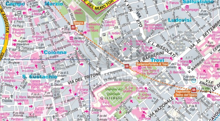 Rzym 1:15 000. Laminowana mapa kieszonkowa / Plan miasta. wydawnictwa ExpressMap. Fragment 1