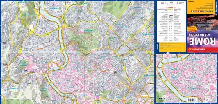 Rzym 1:15 000. Laminowana mapa kieszonkowa / Plan miasta. wydawnictwa ExpressMap. Strona 1