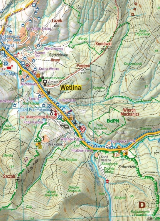 Bieszczady - połoniny 1:25 000. Wodoodporna mapa turystyczna wydawnictwa Galileos. Fragment 3