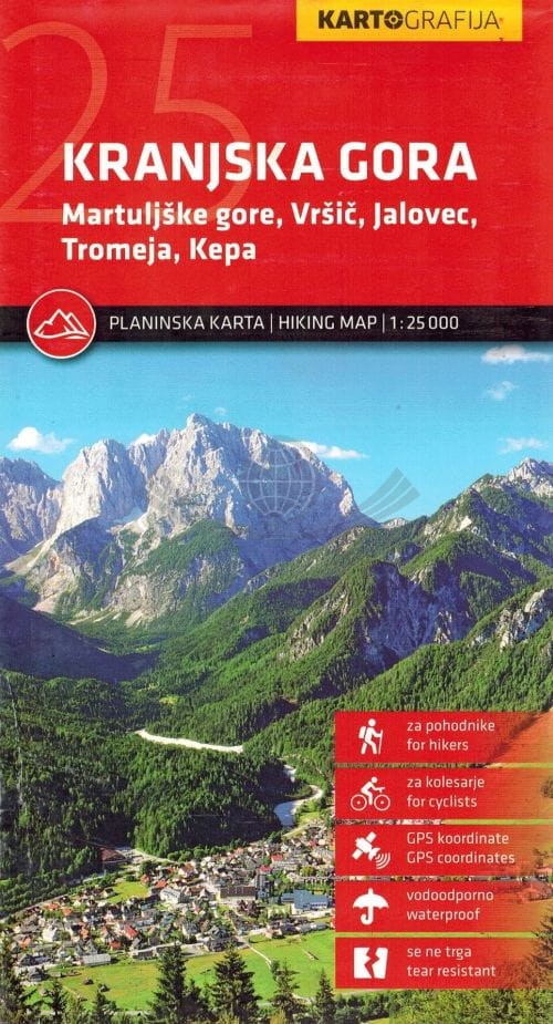 Kranjska Gora 1:25 000. Wodoodporna mapa turystyczna. Kartografija