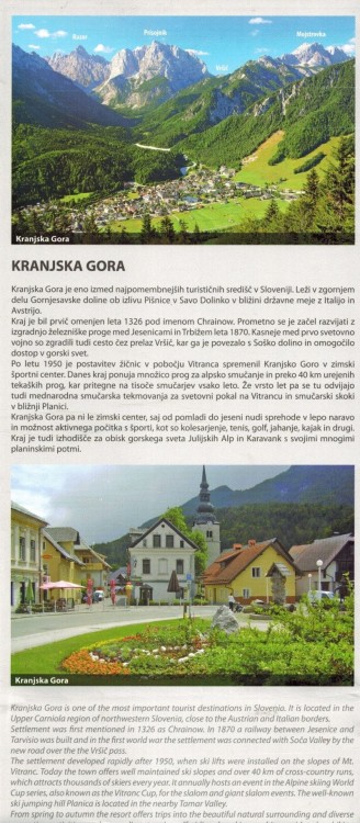 Kranjska Gora 1:25 000. Wodoodporna mapa turystyczna wydawnictwa Kartografija. Informator - fragment