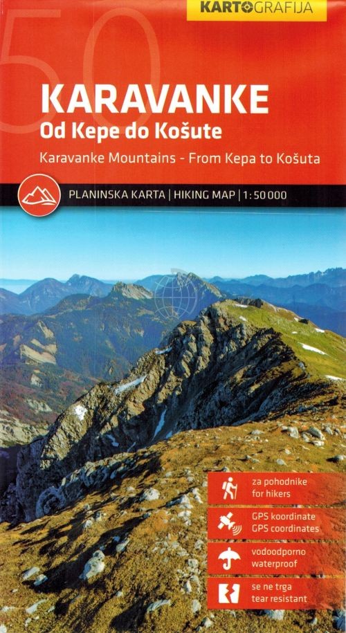 Karawanki / Karavanke 1:50 000. Wodoodporna mapa turystyczna. Kartografija