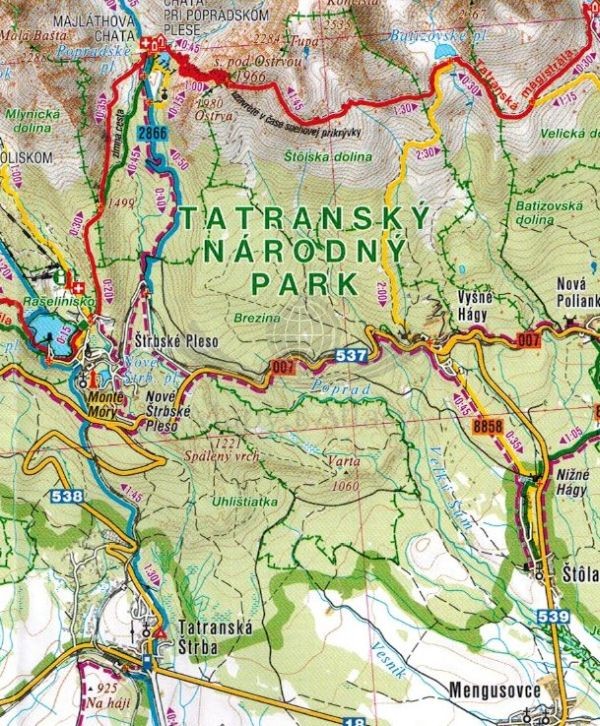 Wysokie Tatry. Liptów, Orawa. Mapa turystyczna 231 wydawnictwa Shocart. Fragment 2