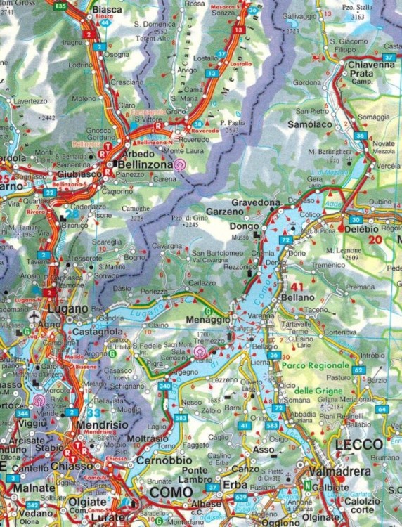 Włochy Północne 1:500 000. Mapa samochodowo-turystyczna wydawnictwa Freytag & Berndt. Fragment 1