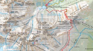 Tatry Słowackie 1:30 000. Laminowana mapa turystyczna wydawnictwa ExpressMap. Fragment