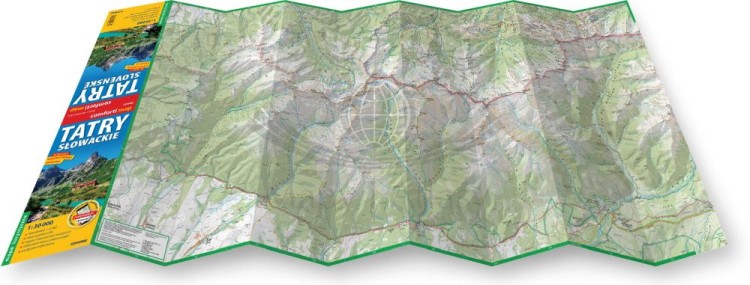 Tatry Słowackie 1:30 000. Laminowana mapa turystyczna wydawnictwa ExpressMap. Rozłożona mapa