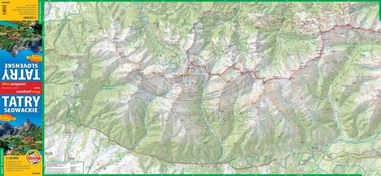 Tatry Słowackie 1:30 000. Laminowana mapa turystyczna wydawnictwa ExpressMap. Strona 1