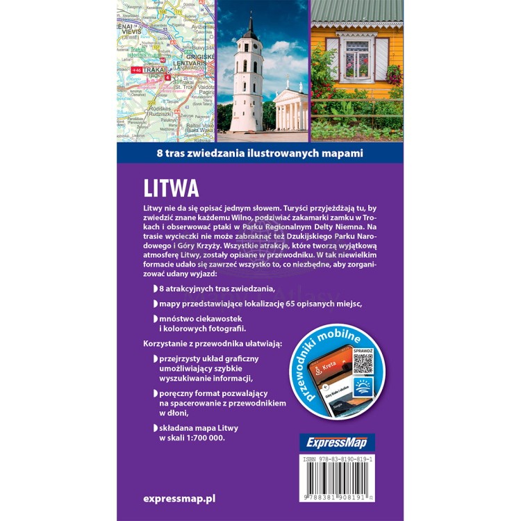 Litwa. Przewodnik light + laminowana mapa wydawnictwa ExpressMap. Okładka tył