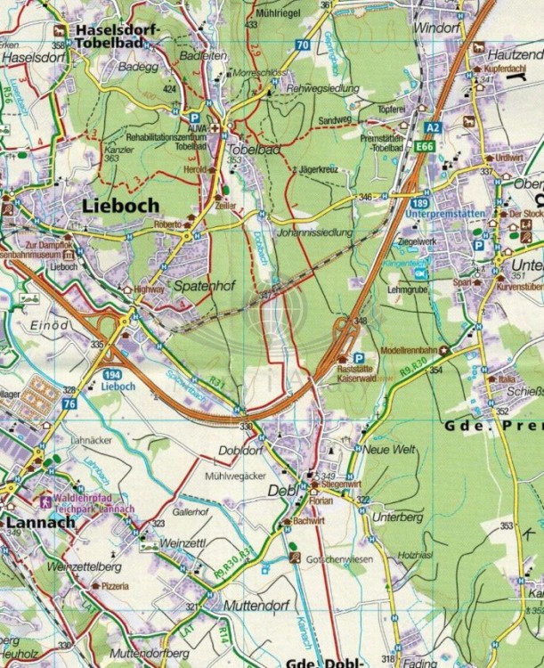 Sudsteiermark 1:50 000. Zestaw dwóch map turystycznych 226 wydawnictwa Kompass. Mapa 1 - Fragment 1