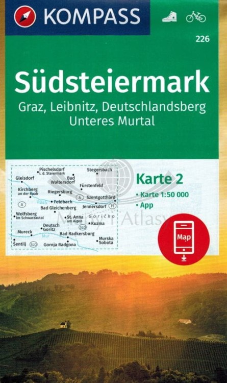 Sudsteiermark 1:50 000. Zestaw dwóch map turystycznych 226 wydawnictwa Kompass. Mapa 2 - Okładka