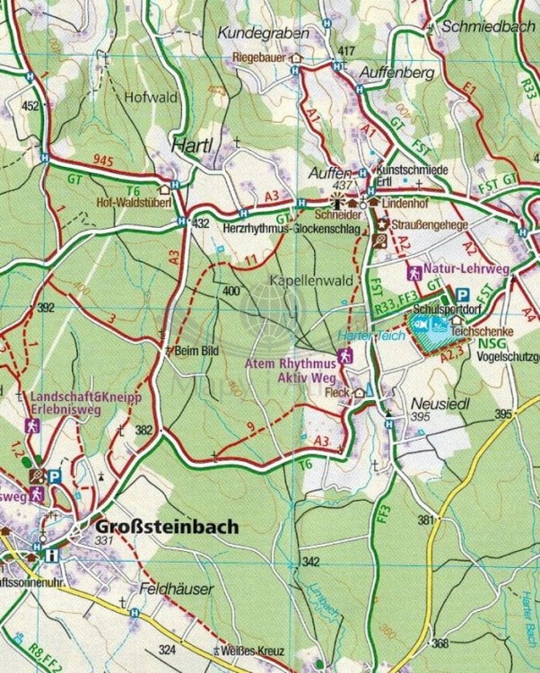 Sudsteiermark 1:50 000. Zestaw dwóch map turystycznych 226 wydawnictwa Kompass. Mapa 2 - Fragment 1