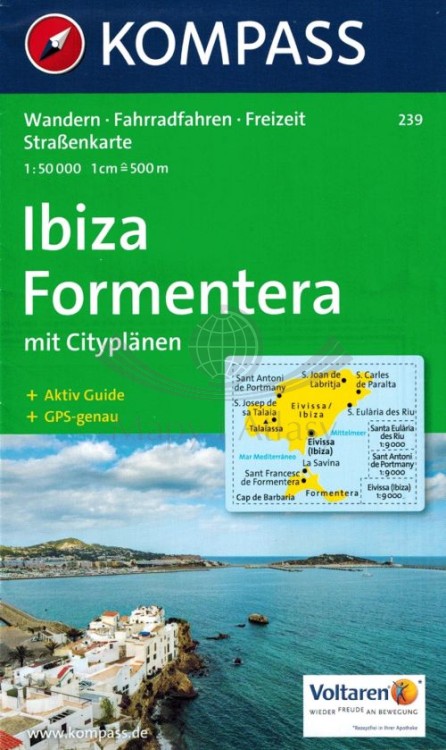 Ibiza i Formentera. Mapa turystyczna 239 wydawnictwa Kompass. Okładka