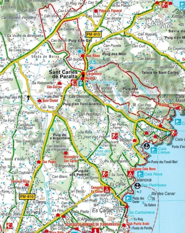 Ibiza i Formentera. Mapa turystyczna 239 wydawnictwa Kompass. Fragment 1