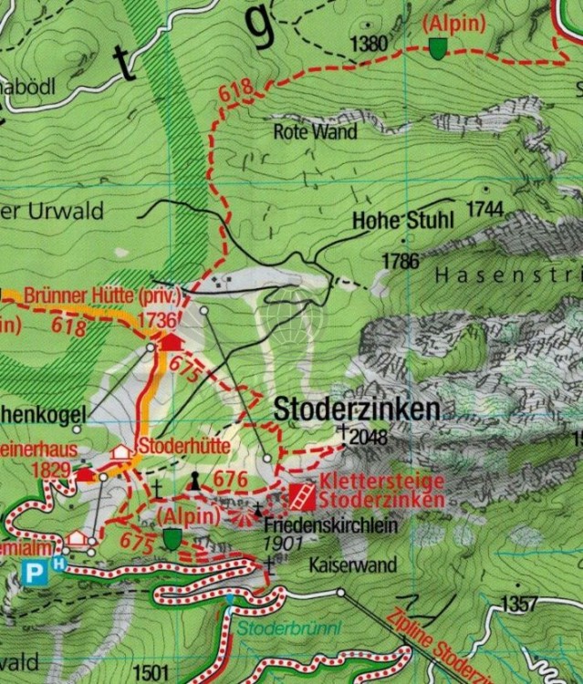 Dachsteingebirge, Hallstatter See. Wodoodporna mapa turystyczna 550 wydawnictwa Kompass. Fragment 2