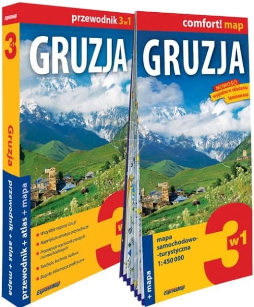 Gruzja 3 w 1. Przewodnik, atlas i laminowana mapa. ExpressMap
