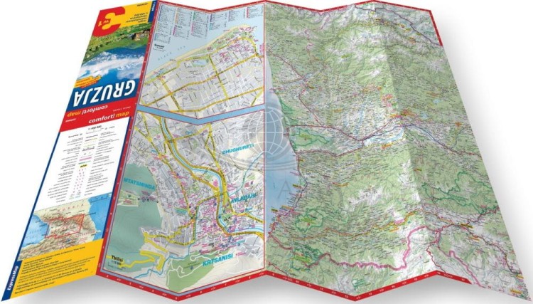 Gruzja 3 w 1. Przewodnik, atlas i laminowana mapa wydawnictwa ExpressMap. Składanie mapy