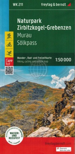Naturpark Zirbitzkogel-Grebenzen. Wodoodporna mapa turystyczna WK 211 wydawnictwa Freytag & Berndt. Okładka