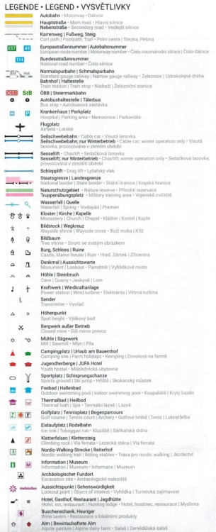Naturpark Zirbitzkogel-Grebenzen. Wodoodporna mapa turystyczna WK 211 wydawnictwa Freytag & Berndt. Legenda 1