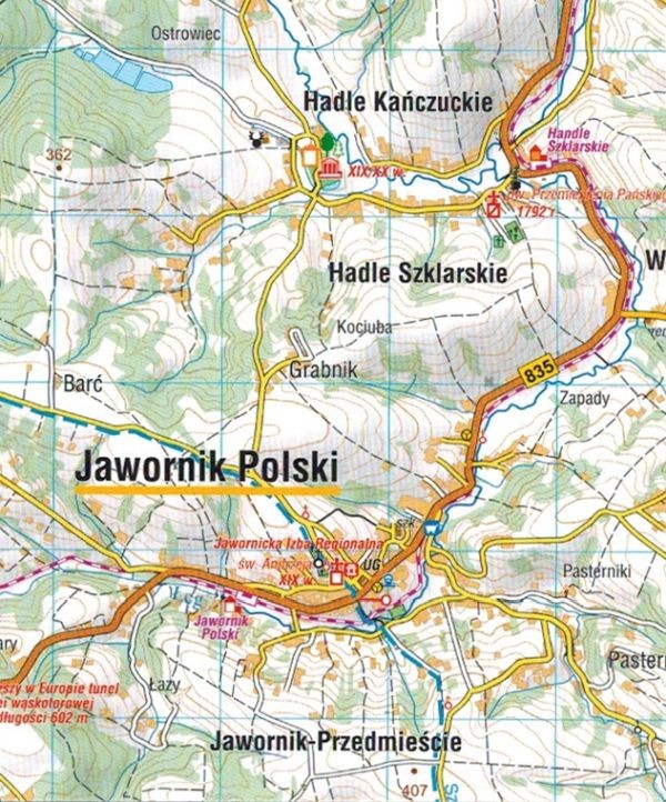 Pogórze Przemyskie i Dynowskie 1:50 000. Mapa turystyczna wydawnictwa Compass. Fragment 2