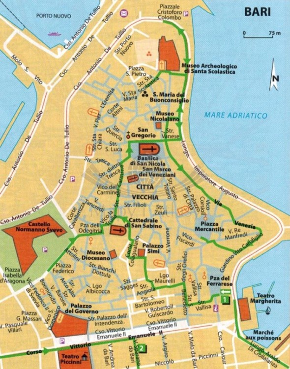 Włochy 1:300 000. Atlas samochodowy wydawnictwa Michelin.  Przykładowy plan miasta - fragment