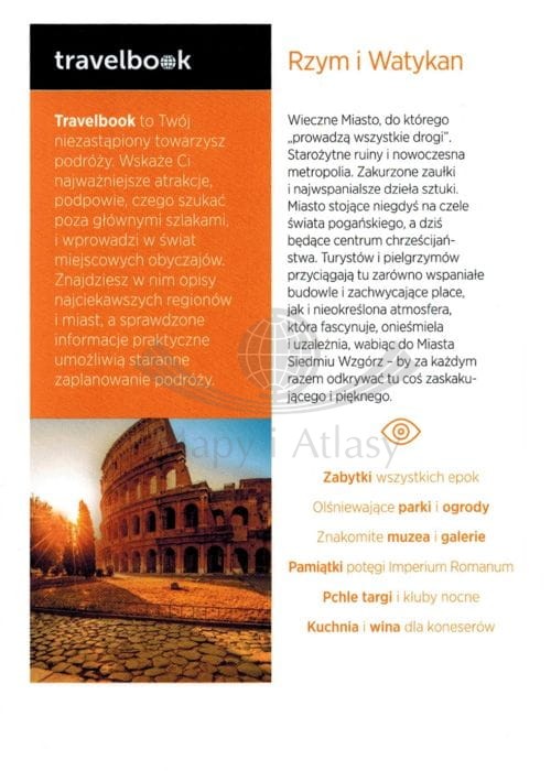 Rzym i Watykan. Przewodnik travelbook wydawnictwo Bezdroża. Okładka - tył