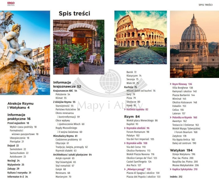 Rzym i Watykan. Przewodnik travelbook wydawnictwo Bezdroża. Spis treści